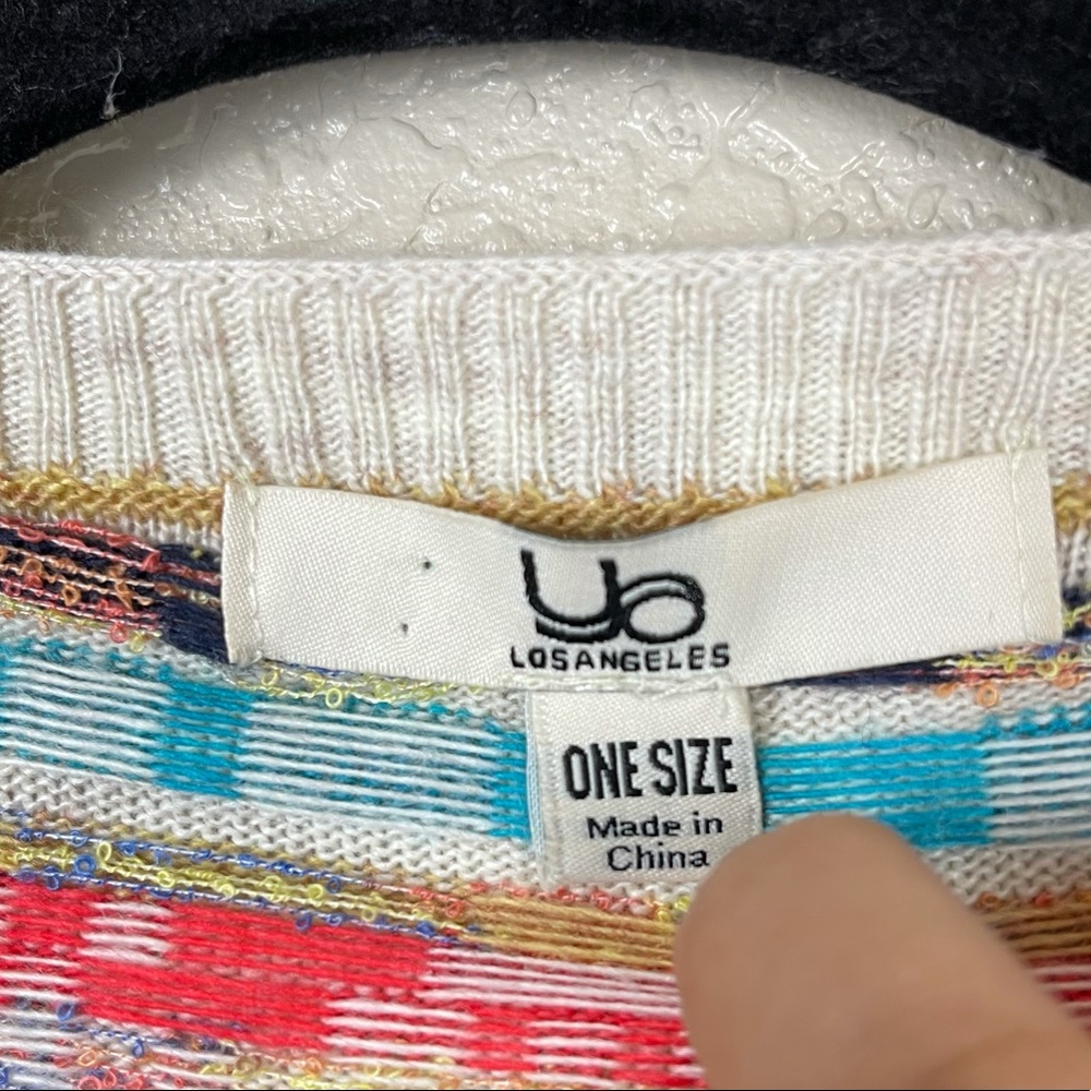 Boho Multi Colored Fringe Open Front Cardigan - image 2